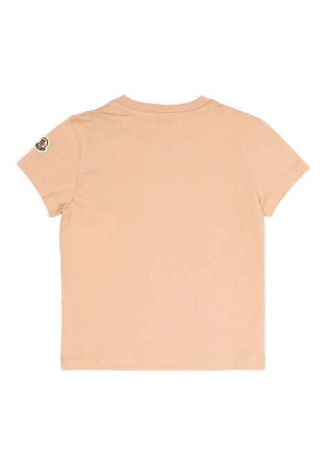 T-Shirt Rosa Con Logo Lettering Ricamato MONCLER ENFANT | 954-8C00016 89AT9516